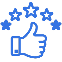 Thumbs up with stars representing excellent service from Superior Performance (1)